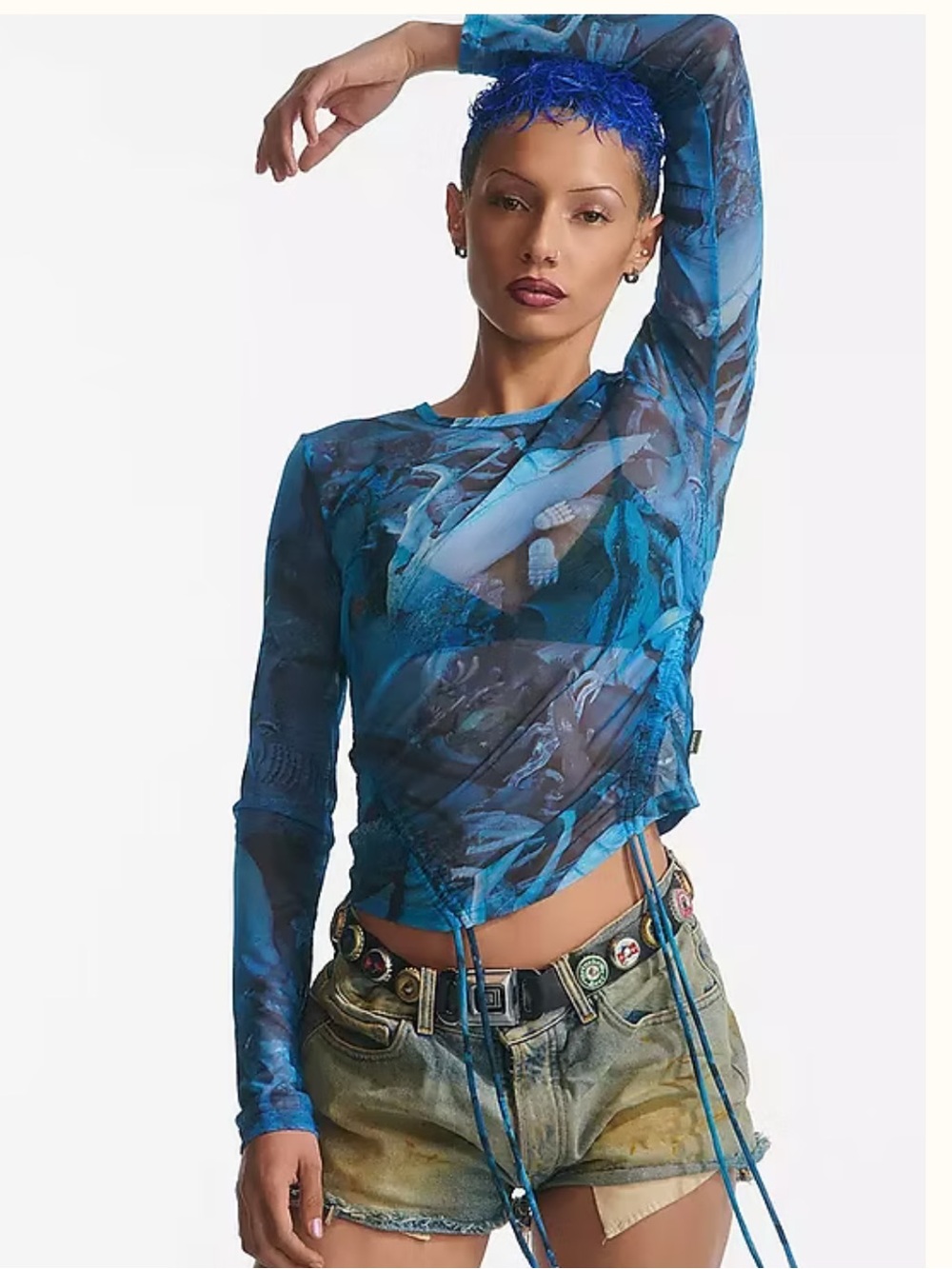 Blue Heaven by Marc Jacobs Paradise
Drawcord Mesh Longsleeve top